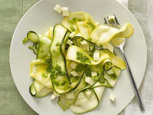 marinated zucchini salad with olive oil and balsamic